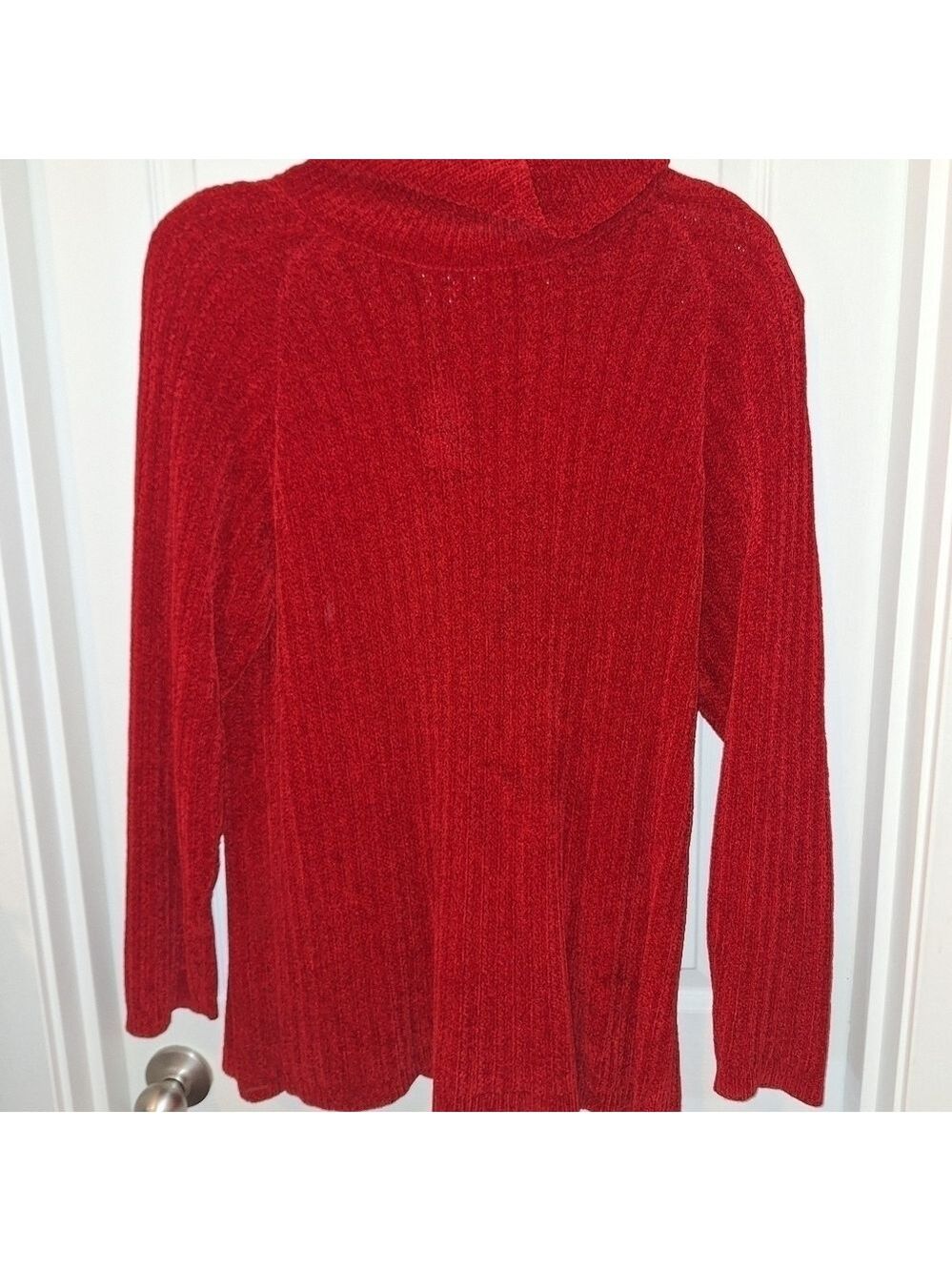 Norm Thompson Red Chenille Sweater Medium Vintage
